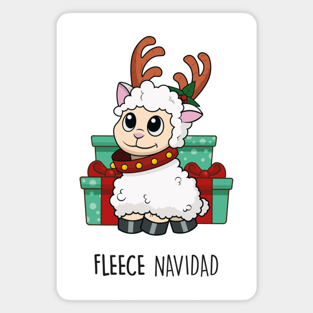 Fleece Navidad | Cute Christmas Pun Tshirt | Sheep Joke Magnet by Sarah's Simulacrum